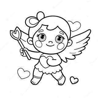 Cute Cupid With Heart Arrows Coloring Page 12362-10178