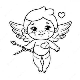 Cute Cupid With Heart Arrows Coloring Page 12362-10180