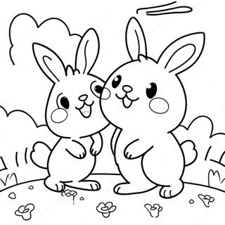 Happy Sunny Bunnies Playing Coloring Page 12372-10192