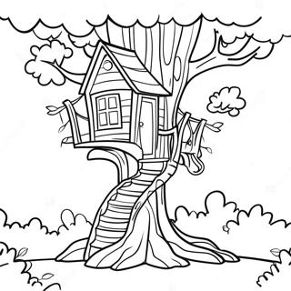 Treehouse Coloring Pages