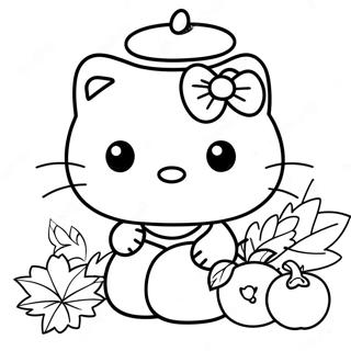 Hello Kitty Thanksgiving Coloring Page 12391-10204