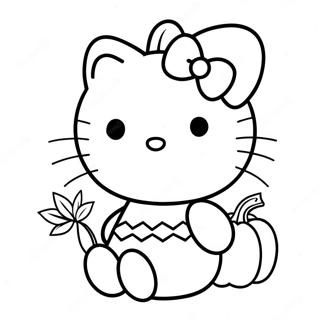 Hello Kitty With A Pumpkin Coloring Page 12392-10222