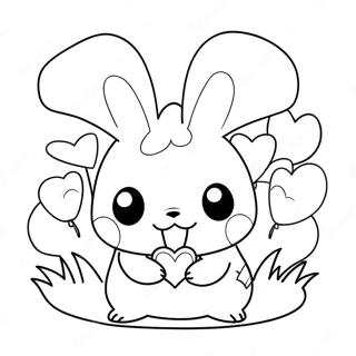 Cute Pokemon Holding Hearts Coloring Page 12422-10229