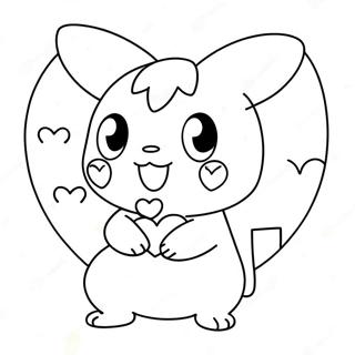 Cute Pokemon Holding Hearts Coloring Page 12422-10231