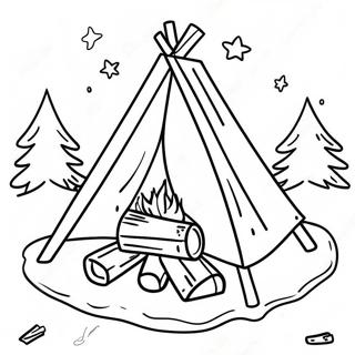 Cozy Campfire Under The Stars Coloring Page 12432-10238