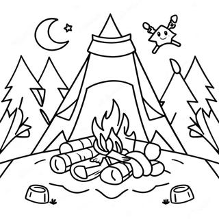 Cozy Campfire Under The Stars Coloring Page 12432-10239