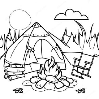 Cozy Campfire Under The Stars Coloring Page 12432-10240