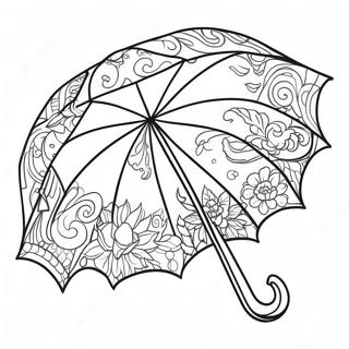 Colorful Umbrella Coloring Page 12461-10262