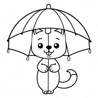 Cute Animal Umbrella Coloring Page 12462-10258