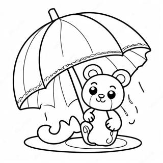 Cute Animal Umbrella Coloring Page 12462-10259