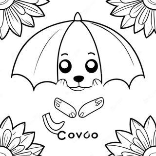 Cute Animal Umbrella Coloring Page 12462-10260