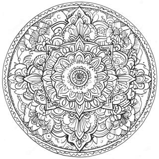 Detailed Grayscale Mandala Coloring Page 12481-10278