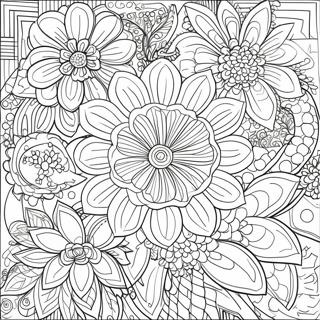 Intricate Grayscale Floral Patterns Coloring Page 12482-10274