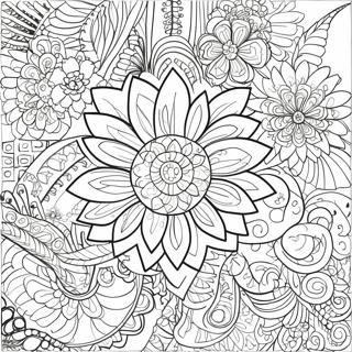 Intricate Grayscale Floral Patterns Coloring Page 12482-10276