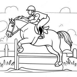 Cross Country Jumping Horse Coloring Pages