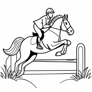 Majestic Horse Jumping Over A Fence Coloring Page 12492-10285