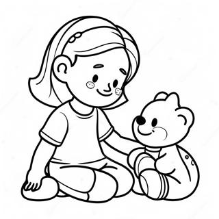 Polite Child Sharing Toys Coloring Page 12502-10295