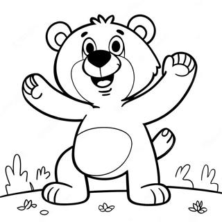 Grizzy The Bear In A Funny Pose Coloring Page 12512-10301