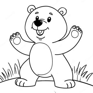 Grizzy The Bear In A Funny Pose Coloring Page 12512-10303