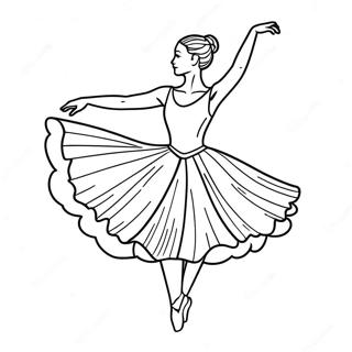 Realistic Ballerina In Elegant Pose Coloring Page 12521-10306