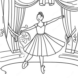 Realistic Ballerina In Elegant Pose Coloring Page 12521-10307