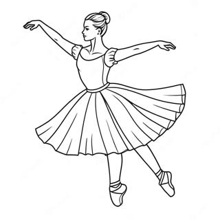 Realistic Ballerina In Elegant Pose Coloring Page 12521-10308