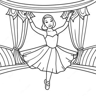 Graceful Ballerina Dancing On Stage Coloring Page 12522-10313