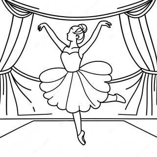 Graceful Ballerina Dancing On Stage Coloring Page 12522-10314