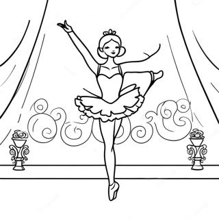 Graceful Ballerina Dancing On Stage Coloring Page 12522-10316