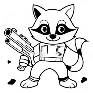 Rocket Raccoon With Blasters Coloring Page 1252-1005