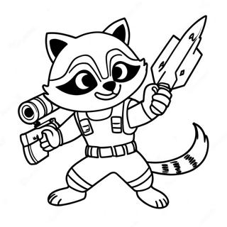 Rocket Raccoon With Blasters Coloring Page 1252-1006