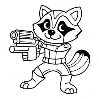 Rocket Raccoon With Blasters Coloring Page 1252-1007