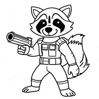 Rocket Raccoon With Blasters Coloring Page 1252-1008