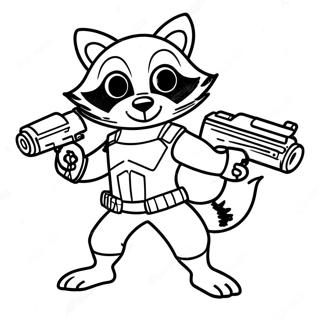 Rocket Raccoon With Blasters Coloring Page 1252-1114