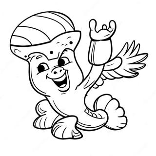 Cheerful Seahawks Mascot Coloring Page 12552-10335