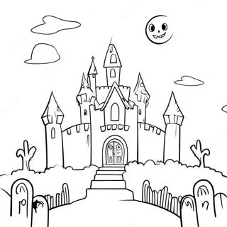 Spooky Halloweentown Castle Coloring Page 12562-10338