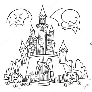 Spooky Halloweentown Castle Coloring Page 12562-10339