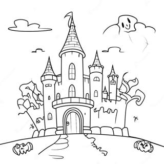 Spooky Halloweentown Castle Coloring Page 12562-10340