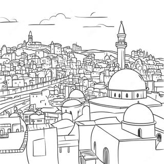 Jerusalem Skyline Coloring Page 12572-10347