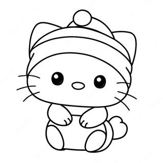 Hello Kitty In Santa Hat Coloring Page 12582-10357