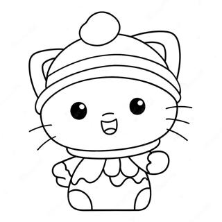 Hello Kitty In Santa Hat Coloring Page 12582-10358