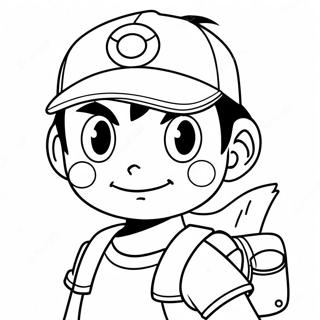 Ash Ketchum Pokemon Coloring Page 12591-10363