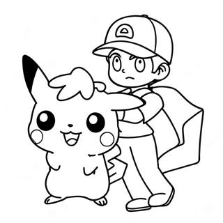 Ash With Pikachu Coloring Page 12592-10368