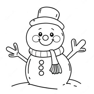 Adorable Snowman With Scarf Coloring Page 12602-10378