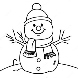 Adorable Snowman With Scarf Coloring Page 12602-10379