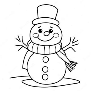 Adorable Snowman With Scarf Coloring Page 12602-10380