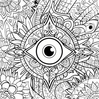 Colorful Evil Eye Mandala Coloring Page 12612-10383