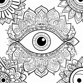 Colorful Evil Eye Mandala Coloring Page 12612-10384