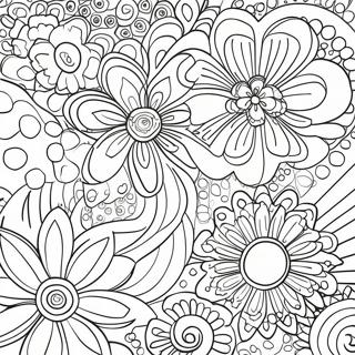 Groovy 70s Flower Power Coloring Page 12622-10385