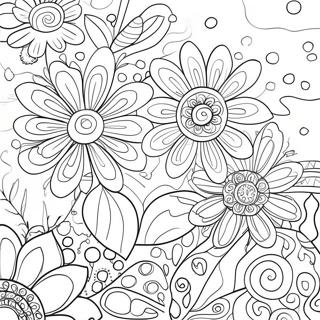 Groovy 70s Flower Power Coloring Page 12622-10386